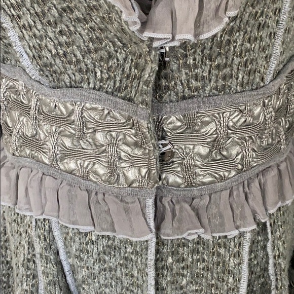 Dolce Cabo Sweater Grey with Fur Sz M - Picture 5 of 10